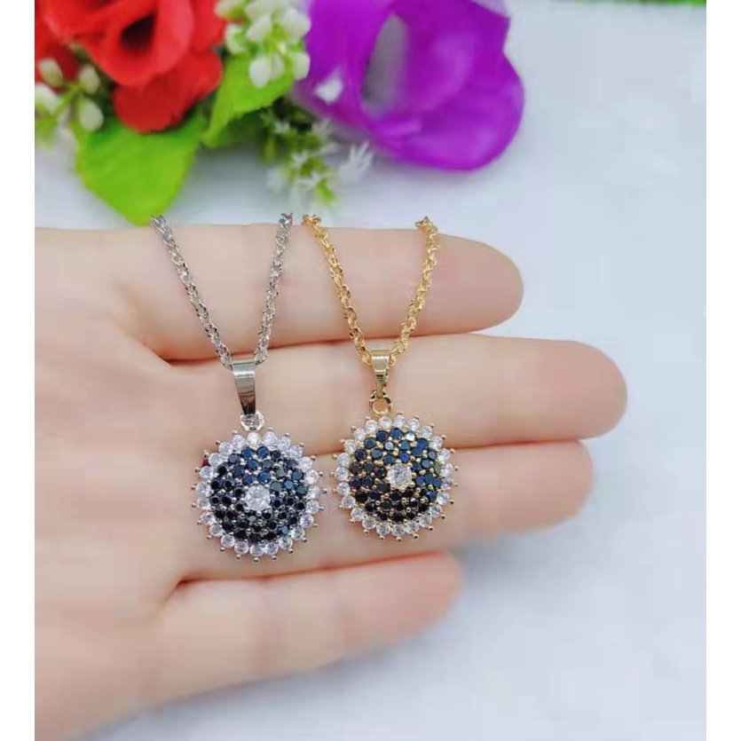 Kalung Xuping Permata Hitam Lapis Emas Perhiasan Fashion B12-14