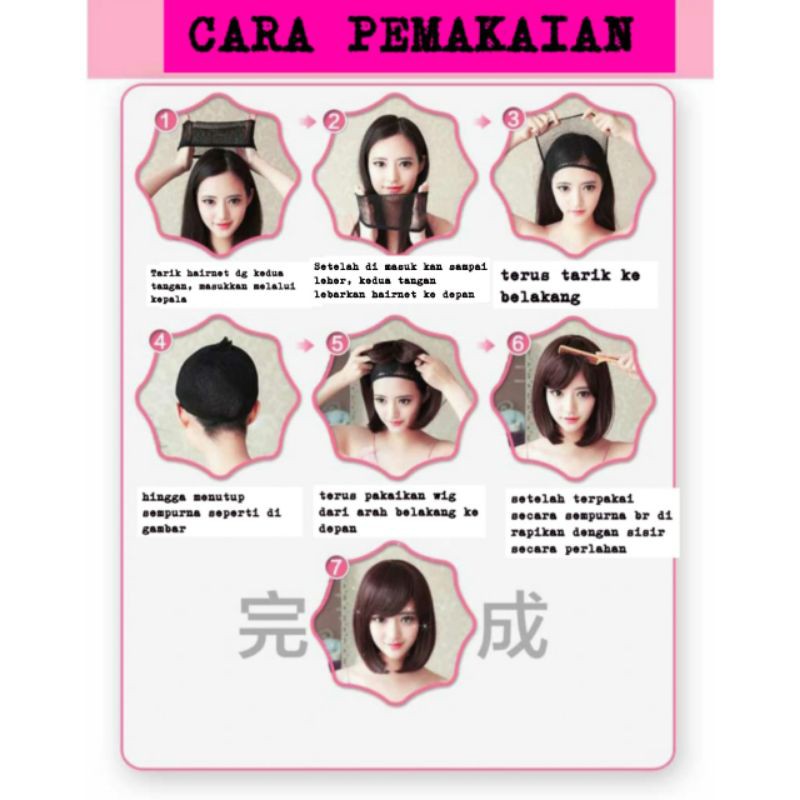 Wig Rambut Palsu Wanita Perempuan Wig Cosplay Model Bob Pendek Wig Cewek Panjang Lurus Natural Rambut Palsu Untuk Patung