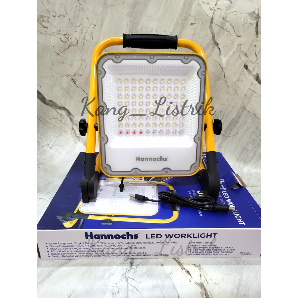 Hannochs LED Worklight Rechargeable 50Watt / Lampu Sorot Hanochs 50W