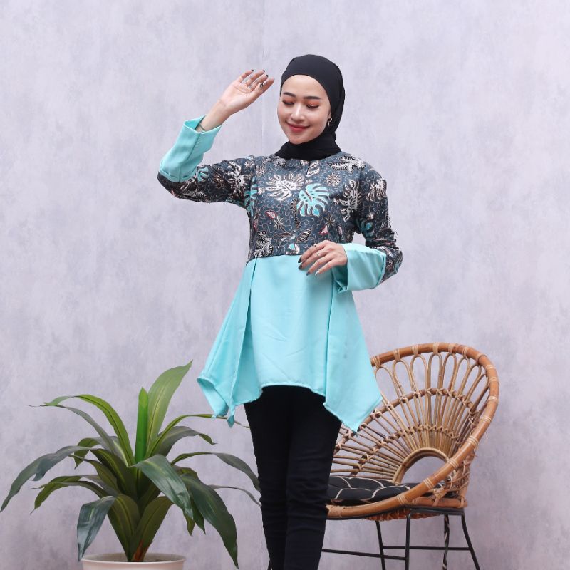 atasan batik wanita modern /Baju Batik Wanita modern Lengan Panjang /Baju Batik Wanita JUMBO/baju batik wanita kantor/batik kantor wanita/ batik kerja wanita/blouse batik wanita modern/blouse batik JUMBO/atasan batik terbaru