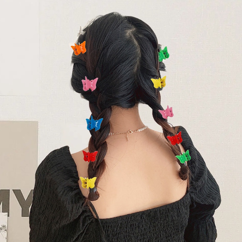 Jepit Rambut Bentuk Butterfly 3D Mini Transparan Gaya Korea Untuk Wanita