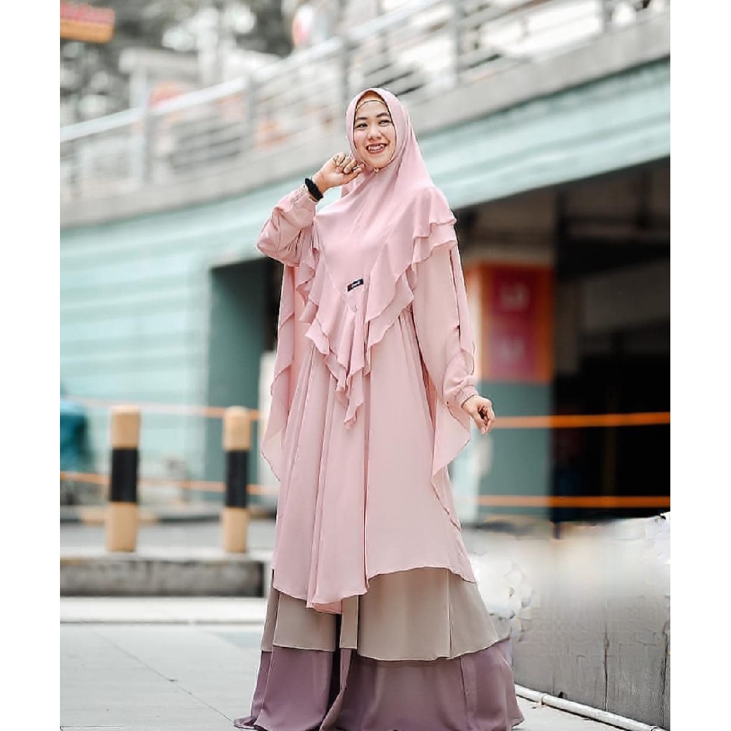 (5L XXXL XXL XL L M S ) GAMIS CERUTY JUMBO / CERUTY HAVANA SYARI + KHIMAR