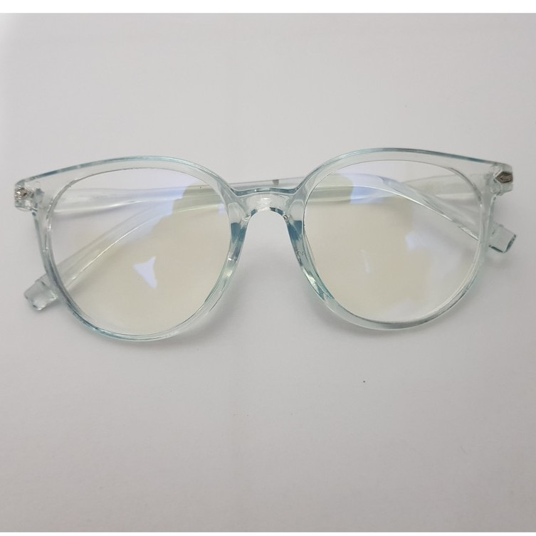 Kacamata Anti Radiasi Fashion Wanita Pria Frame Ringan Korea Design Lensa Transparan Anti UV-biru transparan