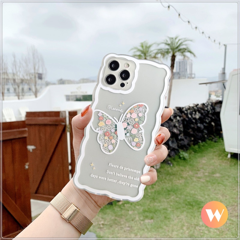 Soft Case Tpu Motif Bunga Kupu-Kupu Untuk iPhone 7 8 Plus SE X XS Max XR 11 Pro Max 12 12 Pro 13 Pro Max 6 6S Plus Butterfly