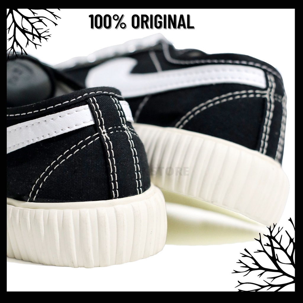 100% Original Sepatu Lokal Casual Black White Low | Not Compass Vintage Lo