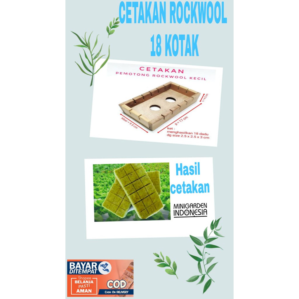 CETAKAN ROCKWOOL 18 DADU cultilene Kecil 18 kotak Pemotong rockwool Media Tanam hidroponik