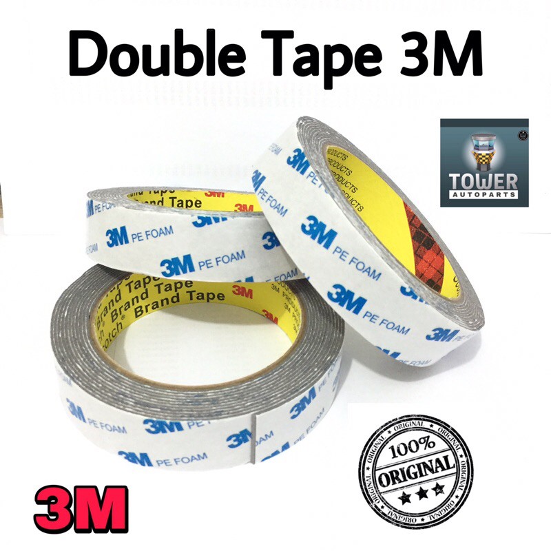 3M Double Tape / Doubletape / Dobeltip Foam / Lem Bolak Balik 3M Putih Original