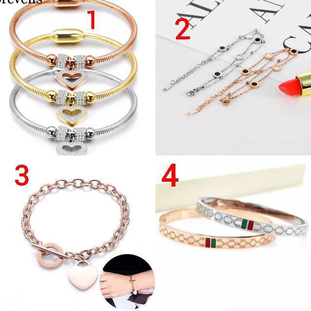 GELANG AKSESORIS FASHION WANITA ORI TITANIUM ANTI KARAT DIJAMIN BEST SELLER