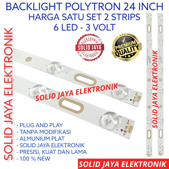 BACKLIGHT TV LED POLYTRON 24 INC 6K 3V LAMPU BL PLD 6 KANCING INCH IN
