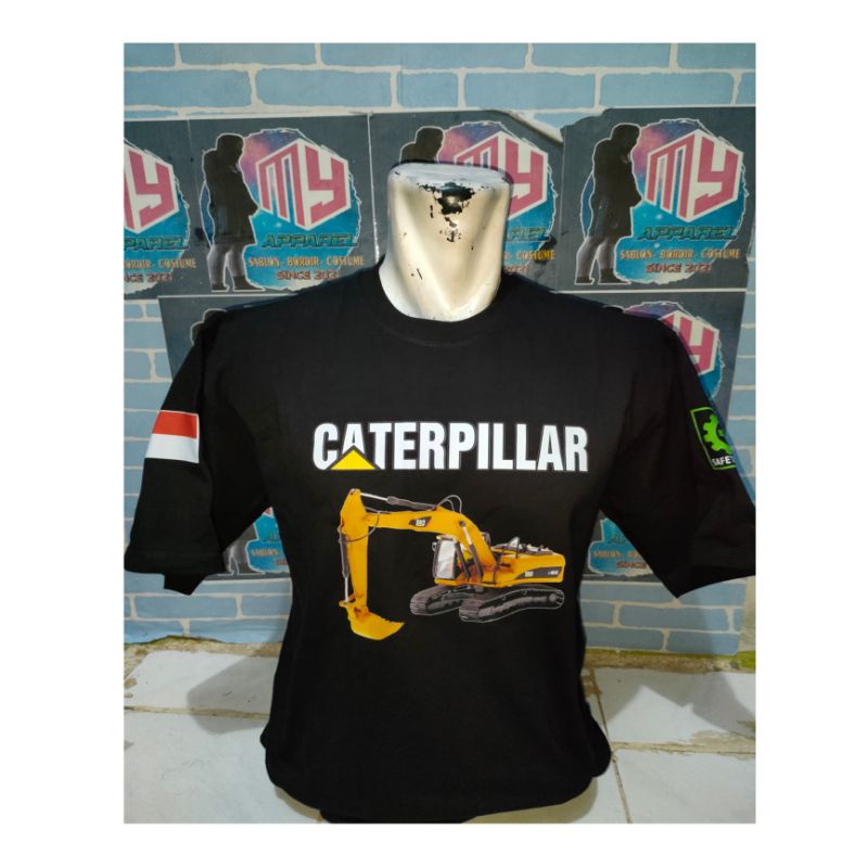 Kaos sablon DTF excavator Caterpillar