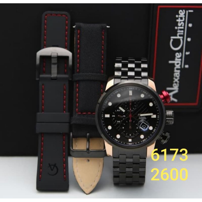 jam tangan Alexandre christie AC 6163 / AC6163 Black rose original