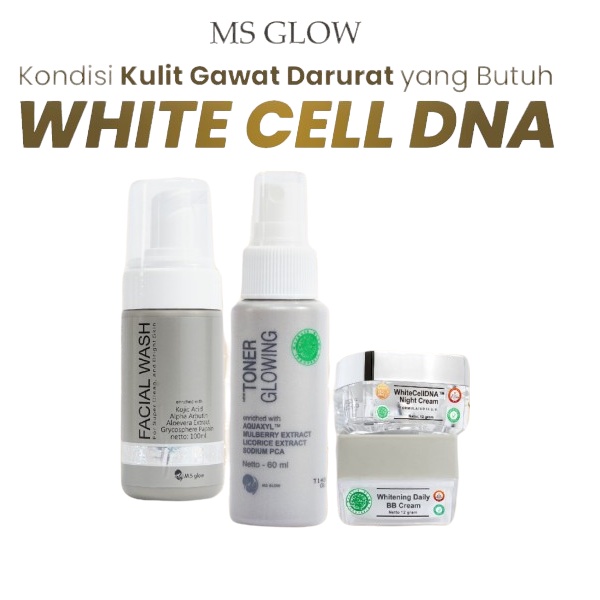 [NEW] MS GLOW White Cell DNA Paket Wajah Free Pouch / Bonus Totebag Terbaru