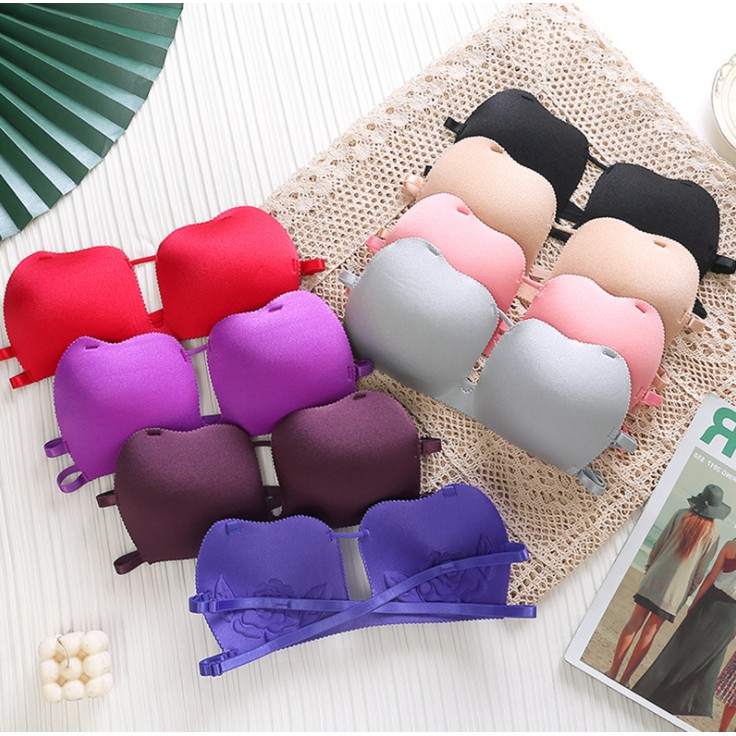 Gobra ♕ PW128 Pakaian Dalam Wanita Bra Tali Bening Push Up Sexy Fashion Import COD