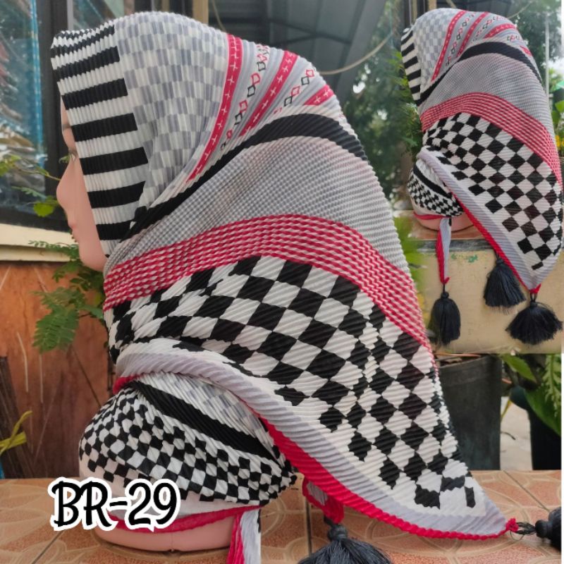 SEGIEMPAT PLISKET MOTIF JAMBUL BRANDED / JILBAB SEGIEMPAT PLISKET / SEGIEMPAT PLISKET / SEGIEMPAT VOAL / JILBAB JAMBUL-BR-29