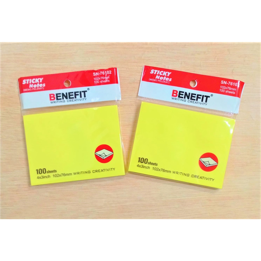 

KERTAS MEMO TEMPEL STICKY NOTES 100 LBR 7,6 CM X 10 CM BESAR KUNING STIK NOTE