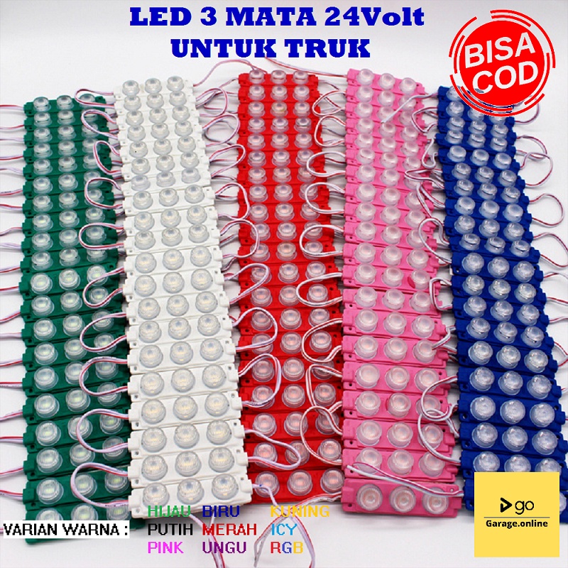 LED 3 MATA BESAR 24V 3 Watt Modul LAMPU LED Truk WATERPROOF anti air TERMURAH