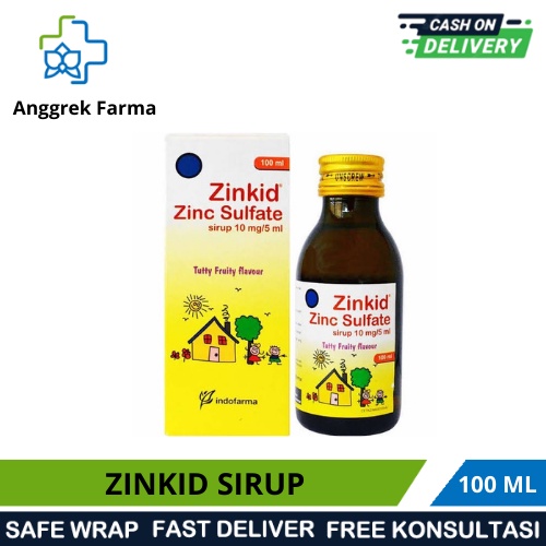 ZINKID SIRUP 100 ML/ZINC SIRUP/ZIN KID SIRUP/OBAT ZINC UNTUK ANAK/OBAT DIARE UNTUK ANAK