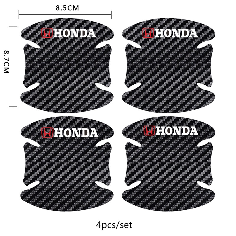 8Pcs Honda Logo Carbon fiber Handle Protection Film For Gank Win Brio Beat freed Genio Ladv City