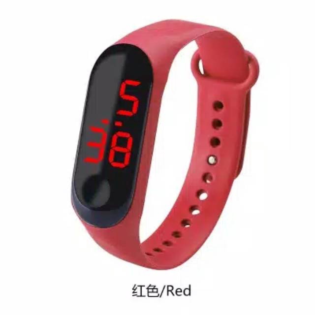 Promo Beli 1 Gratis 1 Jam Tangan Pria/Wanita LED Karet Mibandd