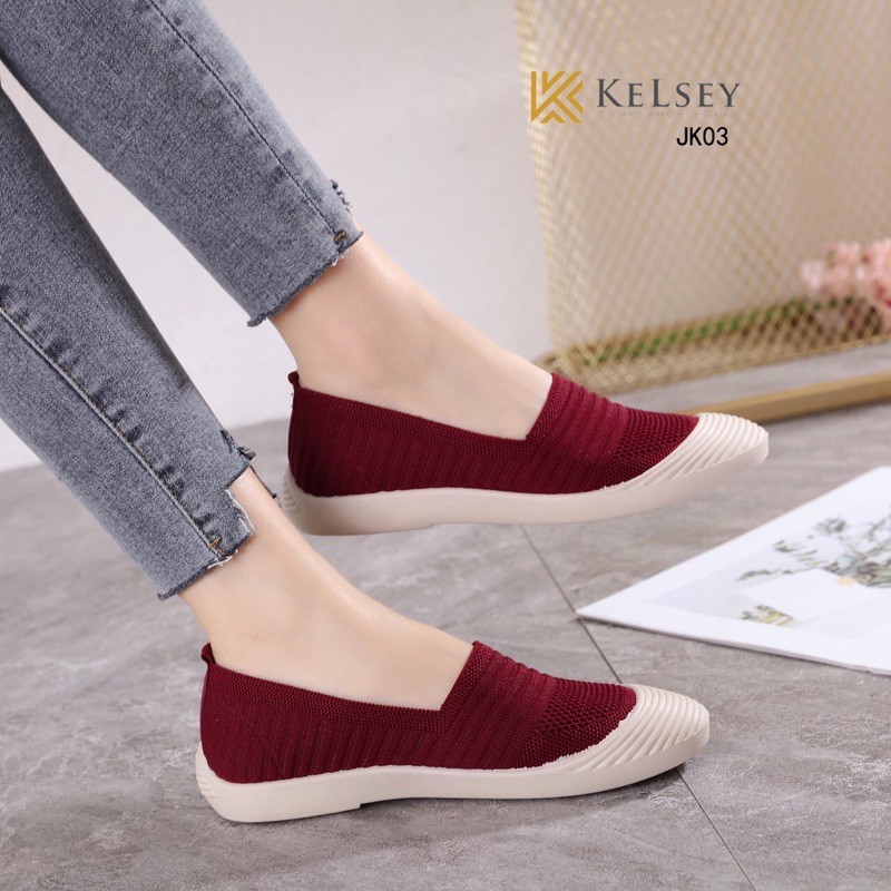 RESTOCK!! NICOLE SEPATU SLIP ON KELSEY JK03 SEPATU FLAT WANITA Sepatu Wanita Import Slip On Soft Kanvas Elastis Anti Slip