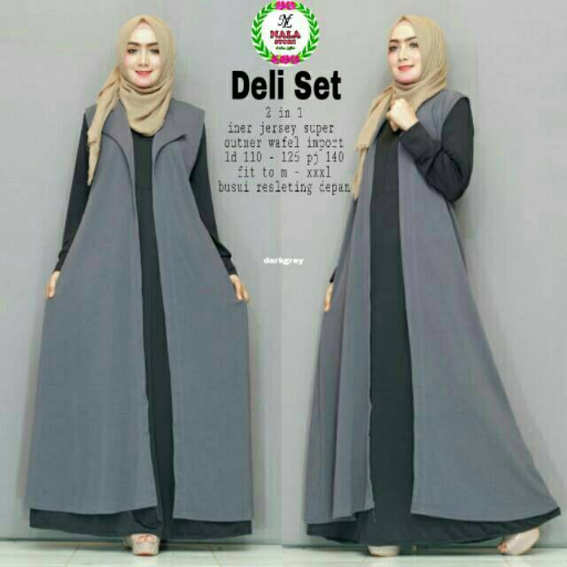Gamis Jersey Import Deli Set Ori Nala