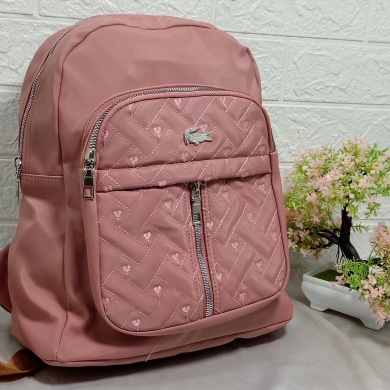 Ransel Fashion Wanita NiLon bordir-G.pink