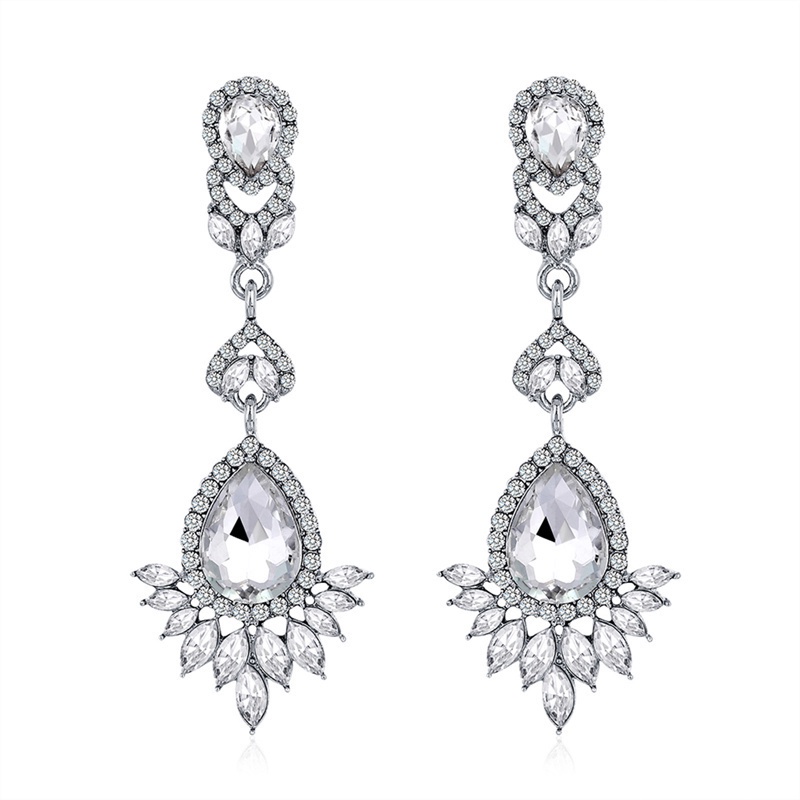Fancyqube Anting Kristal Berlian Imitasi Model Panjang Gaya Korea Untuk Wanita