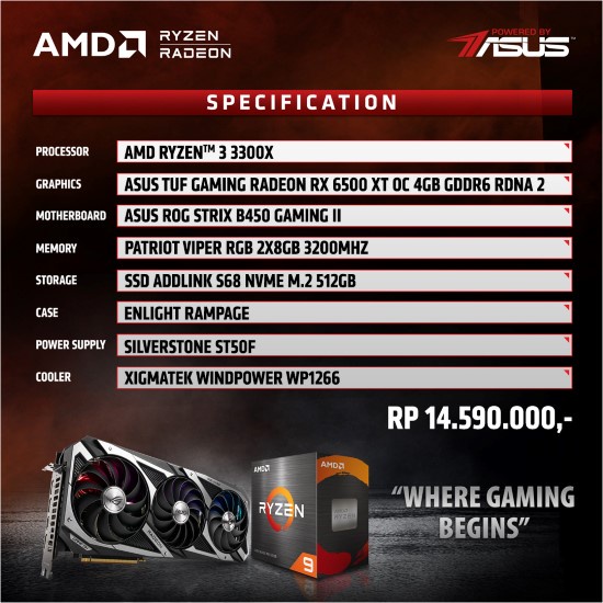 PC PBA POWERED BY ASUS TUF RX6500XT