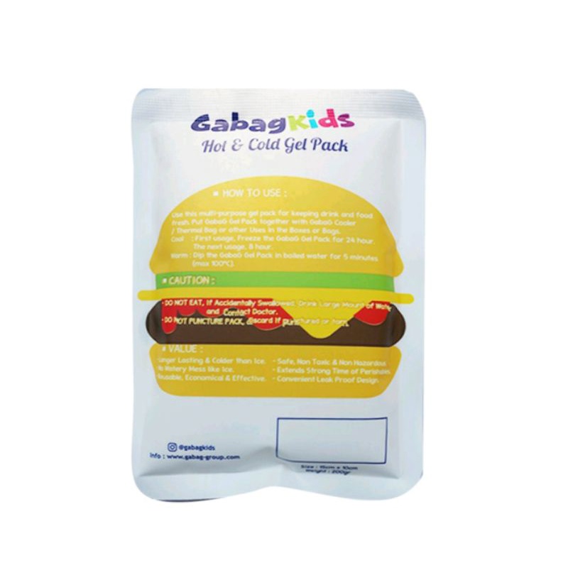 Gabag Ice Gel Pack Hot &amp; Cold 200 Gram | Icegelku | Ice Gel Kids Burger | Pendingin Asi Ice Gell 200g KECIL