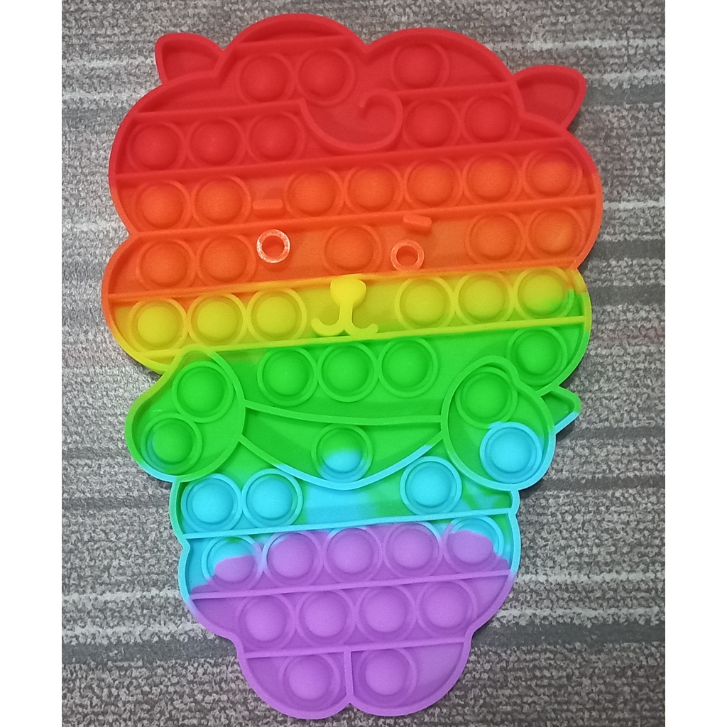 Pop It Jumbo FIDGET TOY Mainan Anak Karakter BTS Rainbow Ukuran 20 cm-RJ
