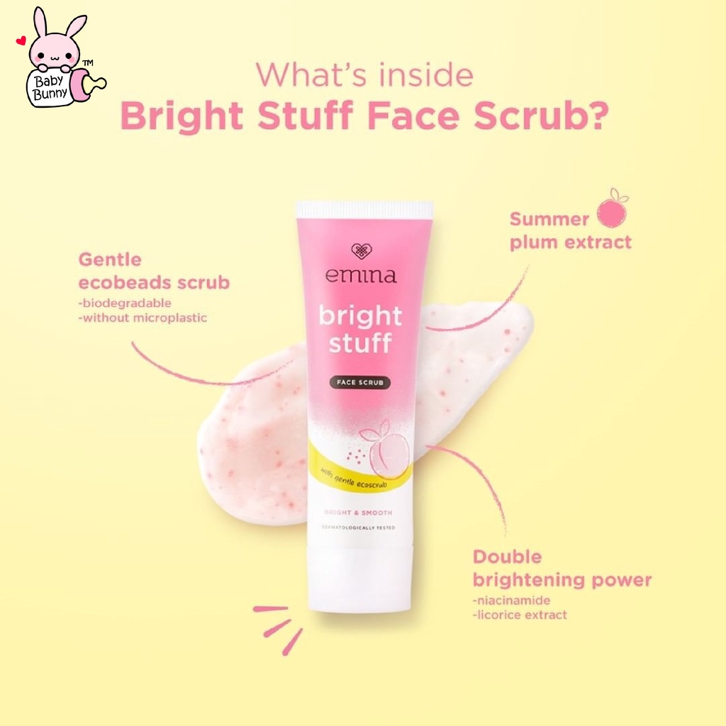 ❤ BELIA ❤ EMINA Bright Stuff Series | Acne Prone | Face Wash Scrub Whip Foam | Toner | Moisturizer | Tone Up | Serum Wajah | Sheet Mask | Loose Powder