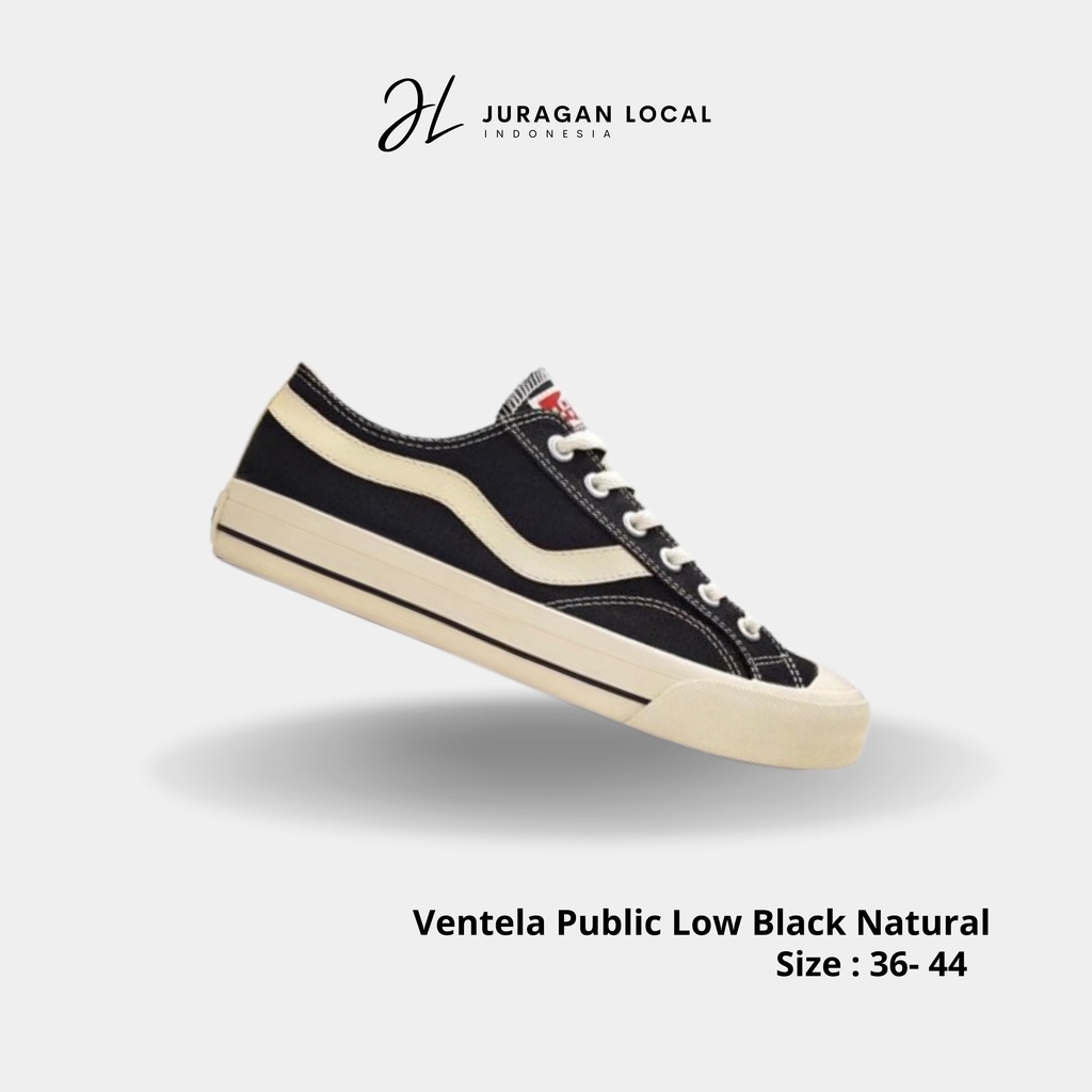 Jual Sepatu Ventela Public Low Black Natural Size Original Bnib Made In Indonesia Shopee