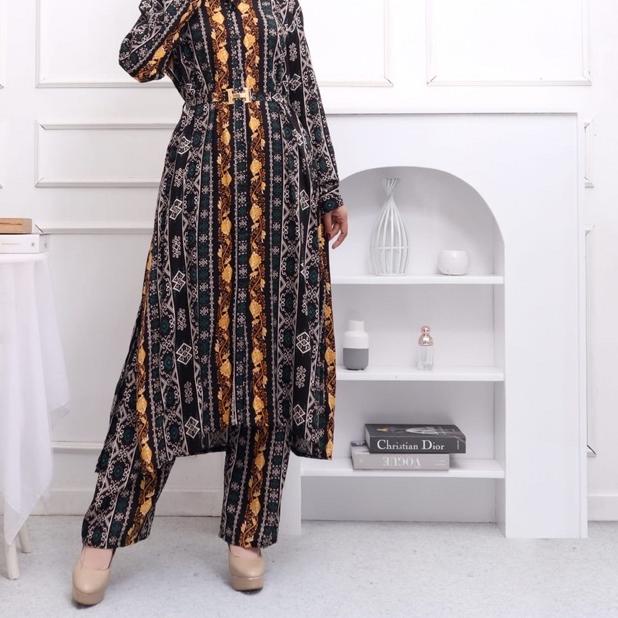 ✼ ONE SET LONG RAYON SETCEL TUNIK STELAN JUMBO LD110 KATUN RAYON VISCOSE MOTIF MEWAH CANTIK ADEM BUS