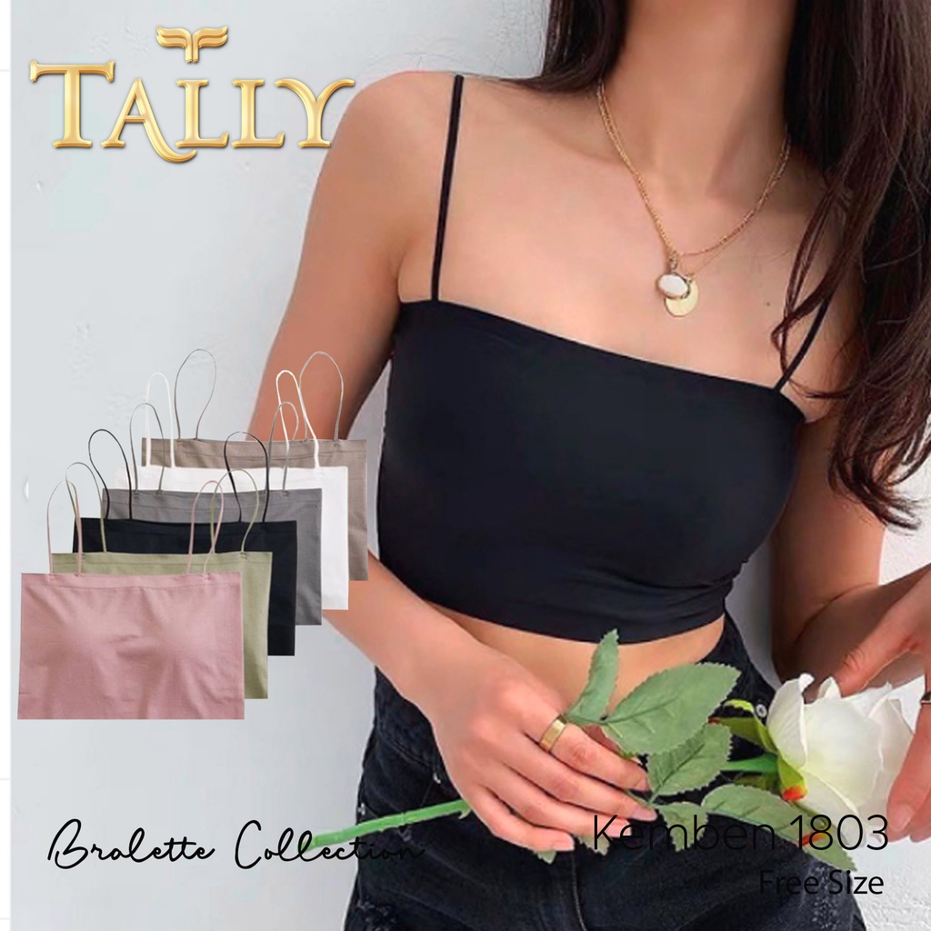 Tanktop Kemben Bralette Tally 1803 Tipe Pendek TALLY Bralette Wanita Rajut Fit to L - XL Crop Tanktop Ada Cup Tipis Fashion Bralette KB 1803 Tally 1803 Bra Kemben Bralette Tanktop Tanpa Kawat Fit L - XLTanktop Crop top bra tali kecil Tally K1803