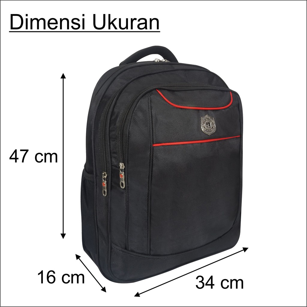 Tas Punggung Laptop Model Ransel Polo Global Pria Wanita Unisex Free Raincover Bahan Waterproof - 9771