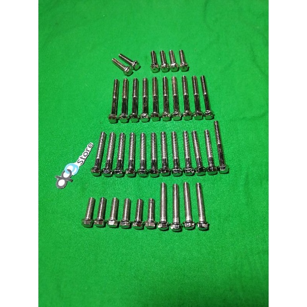 BAUT KUNCI 8 CHROME BAUT BLOK BLOCK MESIN FULL SET CB GL 100 GL PRO MAX SERIES ORIGINAL IMPORT