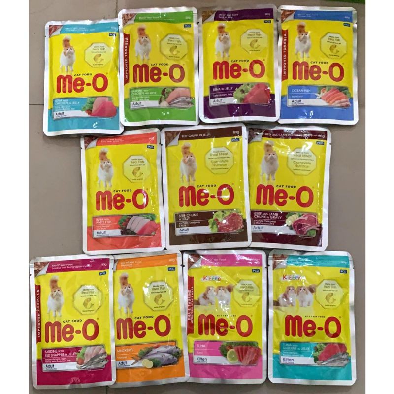 Makanan Kucing MEO Me-O sachet Pouch 80gram All Varian / Wetfood