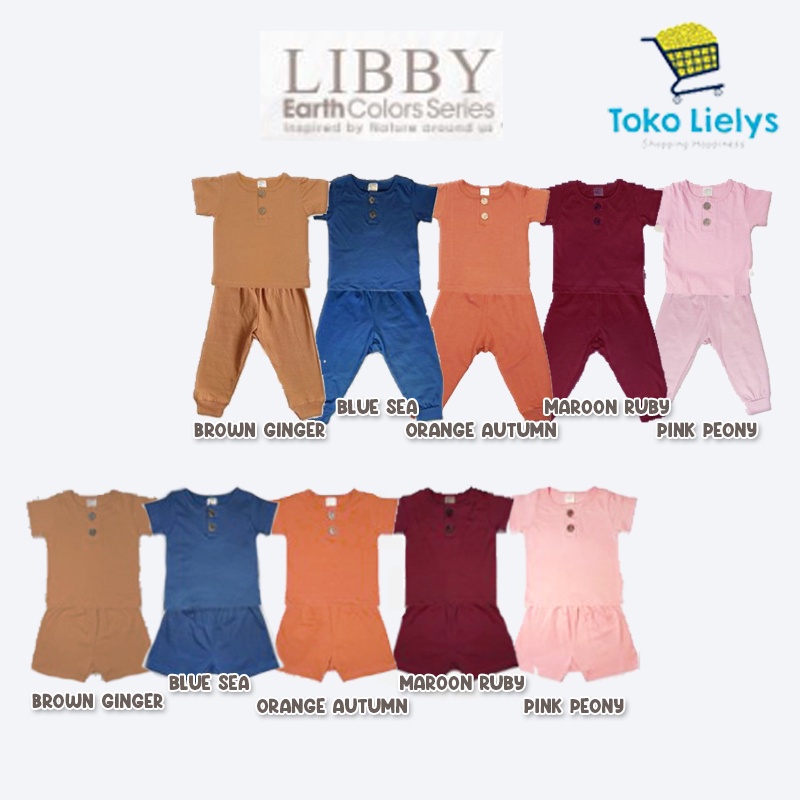 LIBBY EARTH SERIES SETELAN BAJU OBLONG PENDEK SETELAN BAJU OBLONG PANJANG - TOKO LIELYS