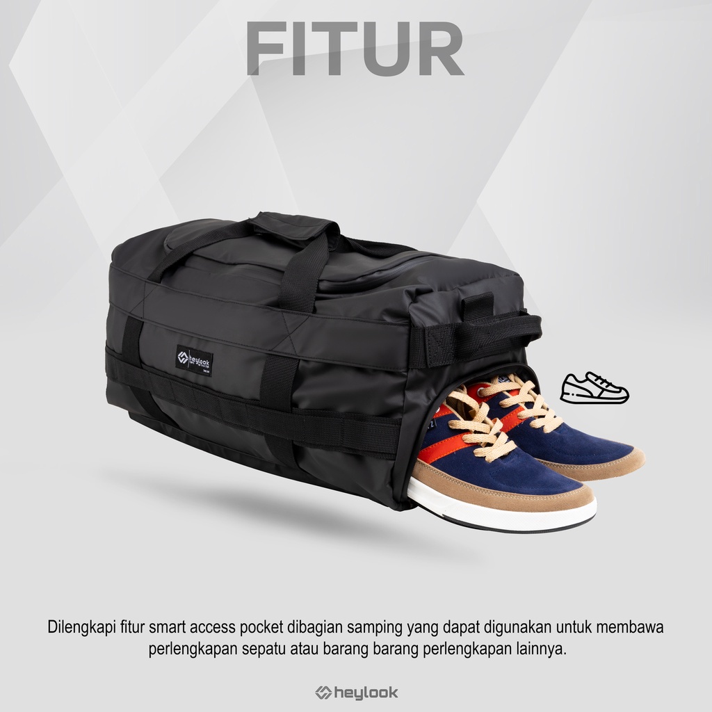 Tas Travel Bag Bahan Tebal Waterproof Tas Olahraga Gym Fitness Tas Pakaian Mudik Pulkam Backpacker Anti Air Kapasitas Besar