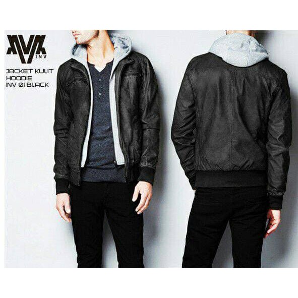 Jaket Kulit GGS Jaket Kulit Galang GGS Semi Kulit Hoodie Galang BRANDED