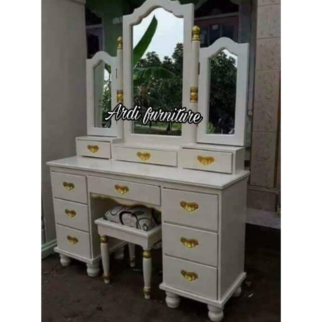 Meja rias tolet duco minimalis jati ukir jepara