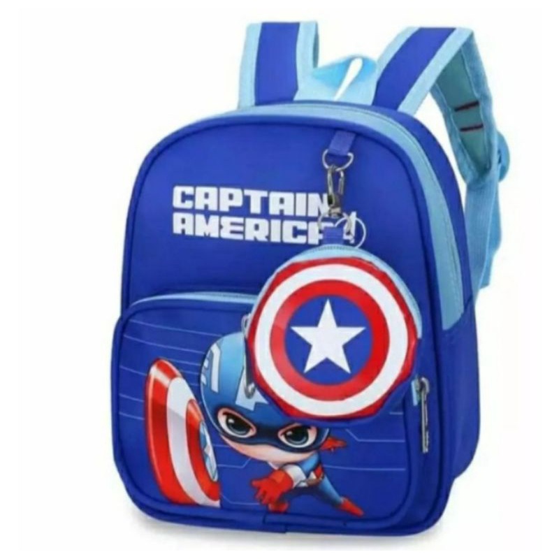 TAS RANSEL ANAK SUPERHERO,SPIDERMAN/CAPTAIN AMERIKA