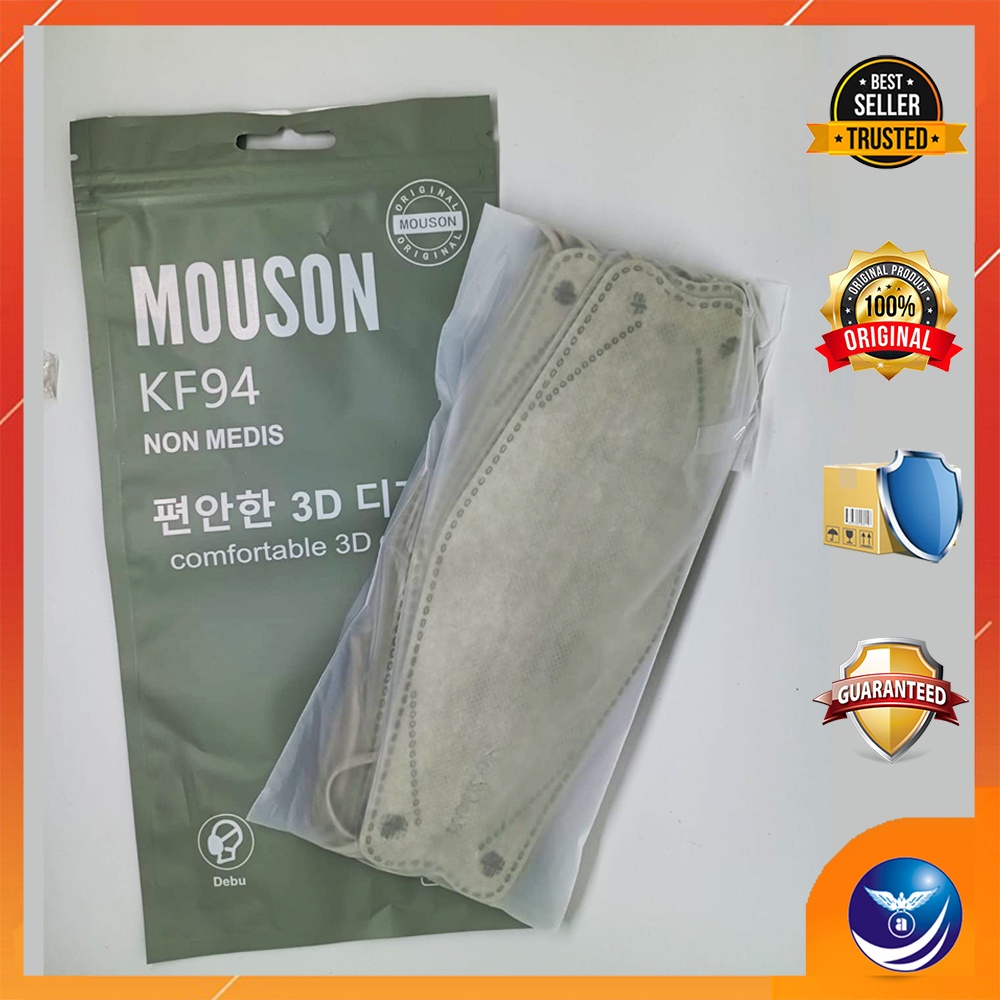 MASKER MOUSON, KF94 4ply ORIGINAL 100% STANDAR KEMENKES 1pack isi 10pcs