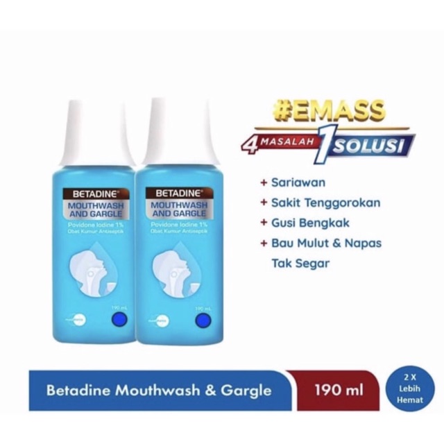 Betadine obat kumur antiseptik 190 ml