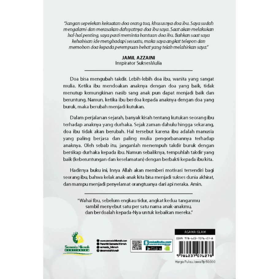 Buku Islami - Dahsyatnya Doa Ibu untuk Anaknya - Buku Muslimah Buku Motivasi-1