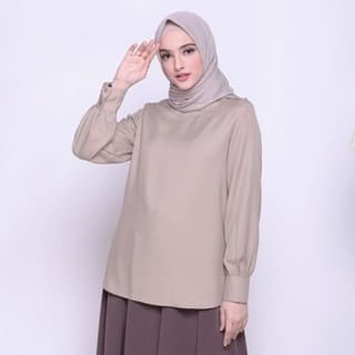 Nobby Risa Blouse Basic Siluet Shoulder Button Atasan Muslim Wanita