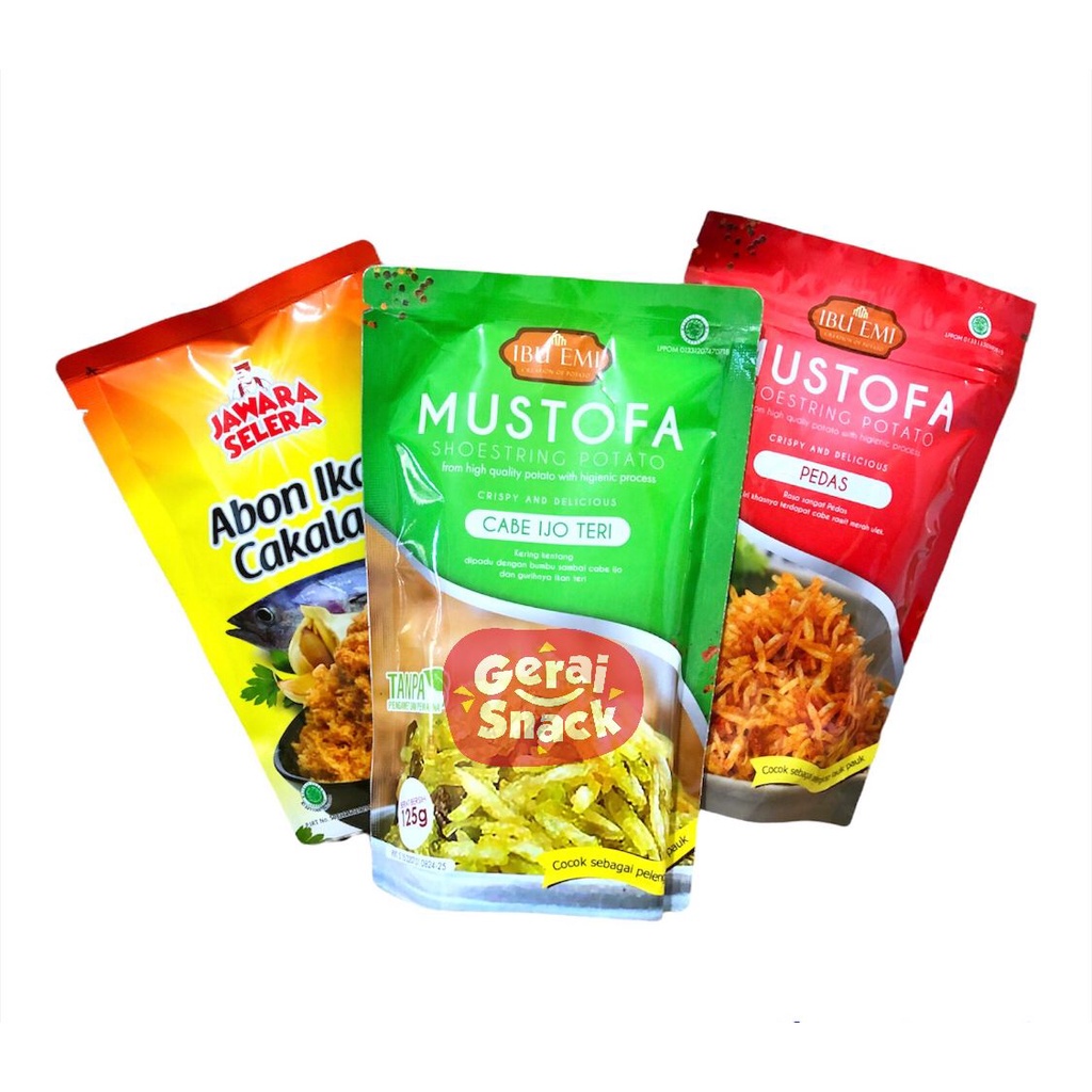Bundling 3 - Kentang Mustofa Random 2pcs &amp; Abon Cakalang Original Jawara Selera