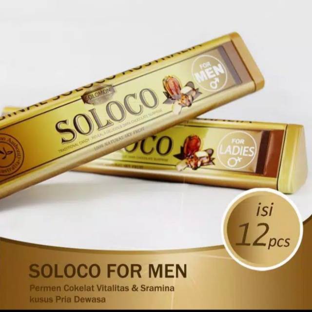PROMO DISKON Suplemen pria dewasa solocco asli permen soloco original 1 kotak isi 12 permen