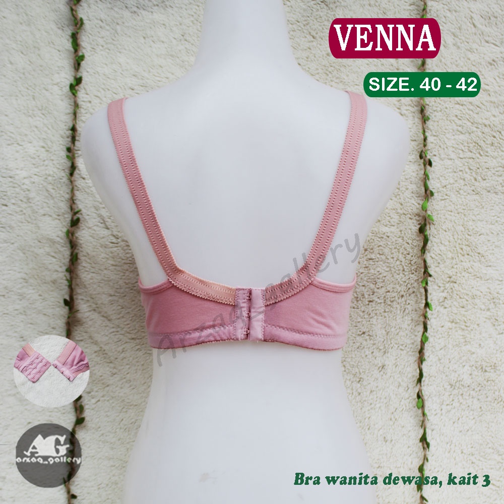 BH Venna Kait 3 - Bra Jumbo / BH Sport Wanita Dewasa - Kancing / Kait 3 - Random Warna