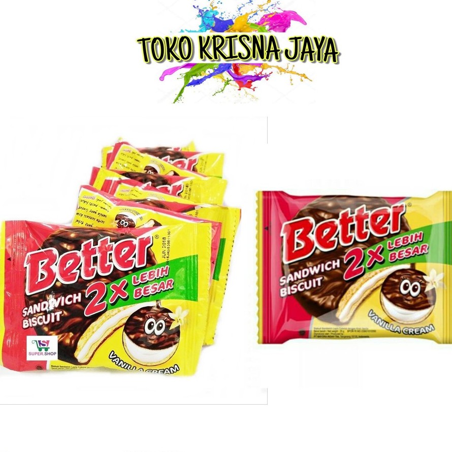 

BETTER SANDWICH BISCUIT SACHET 1 RENCENG ISI 10 PCS X 27GR